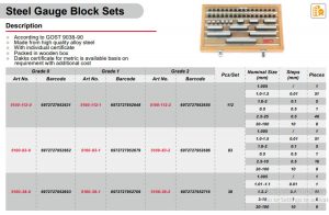 Steel Gauge Block Sets